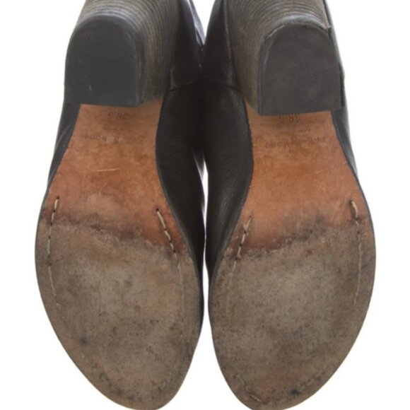 π€ Rag & Bone Black Leather Ankle Booties β Zip Back Chic! Size 8.5 π’ - Picture 4 of 8